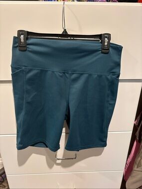 Senita Athletics Teal High-Rise Bike Shorts